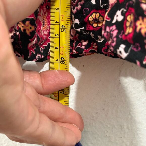 Lane Bryant Floral Maxi Dress Lace Up Neck Womens Plus Size 16 black pink boho - Picture 12 of 16